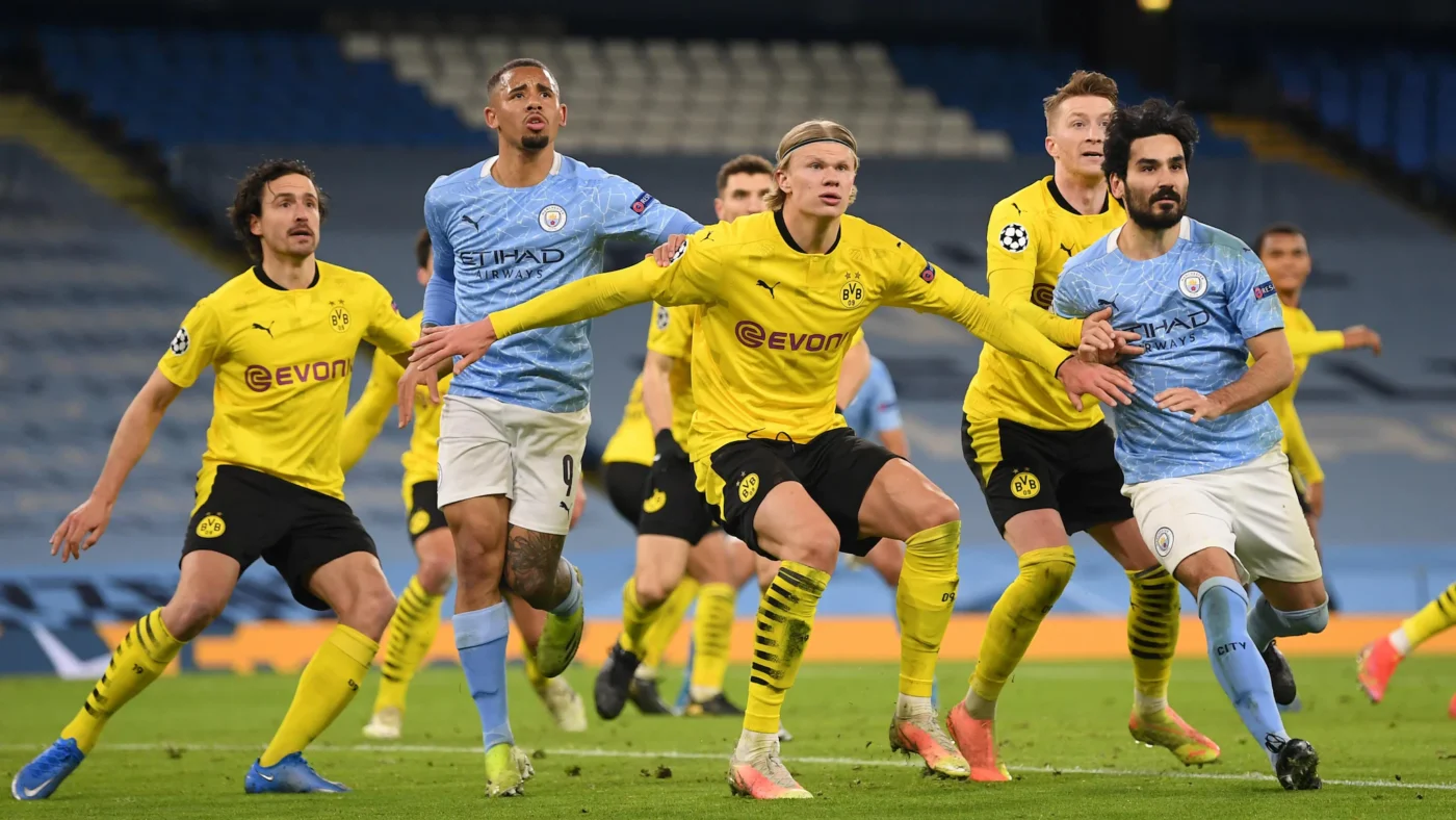 manchester city v borussia dortmund uefa champions league quarter final leg one